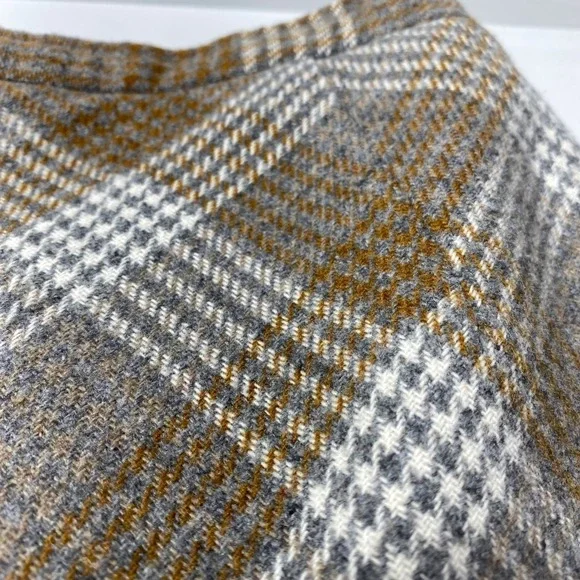 Vintage B. Moss Maxi Skirt Womens 4 Y2K 90s Brown Plaid Wool Blend Academia - Picture 16 of 16